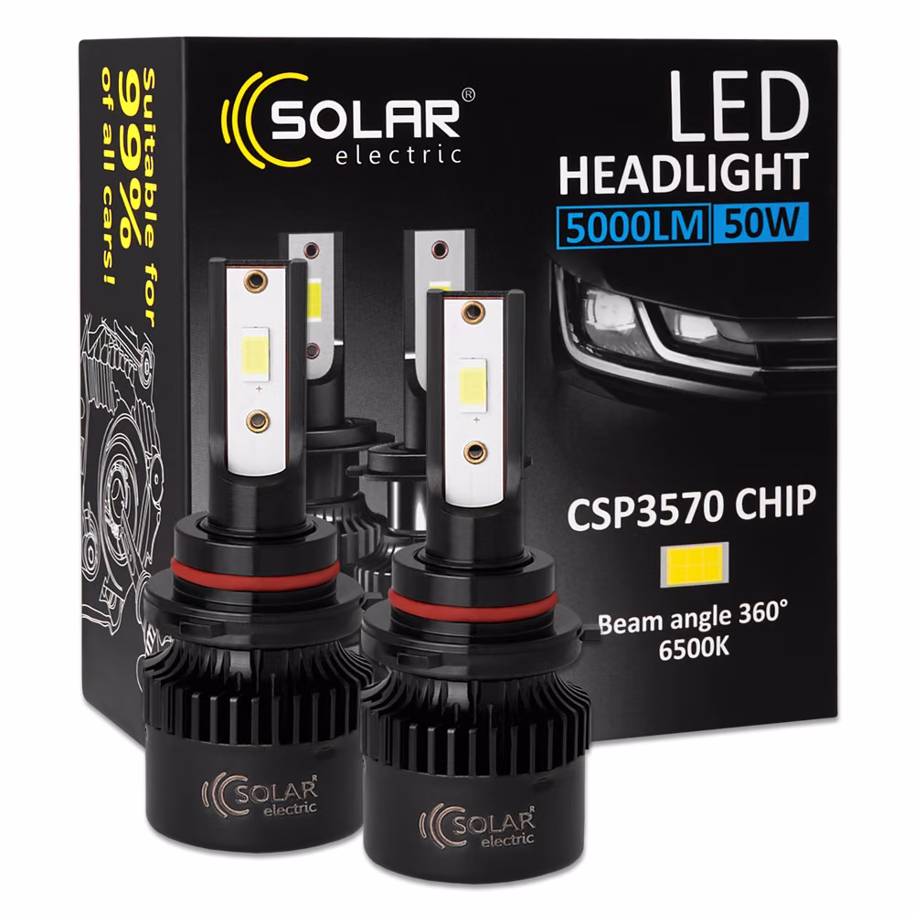 Автолампа Solar LED HB4(9006) 12/24V 50W 5000Lm 6500K CSP3570 2шт 8506S2 8506S2