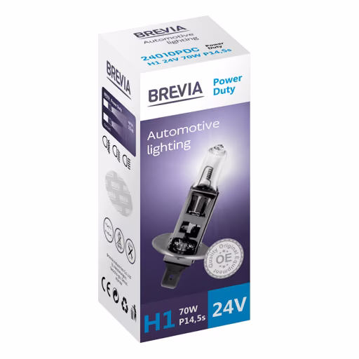 Галогенова лампа Brevia H1 24V 70W P14.5s Power Duty CP 24010PDC