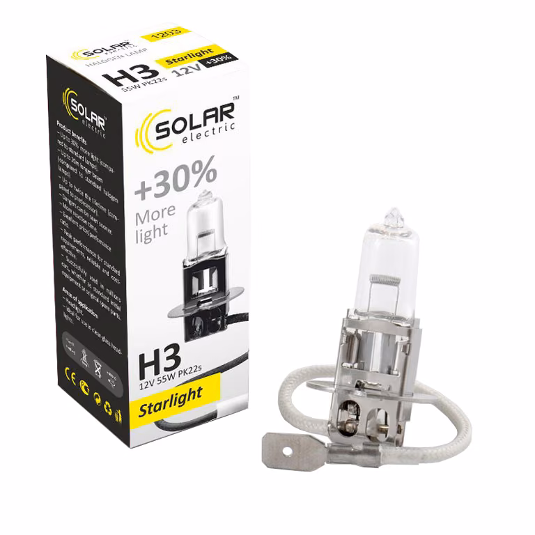 Галогенова лампа SOLAR H3 12V 55W PK22s Starlight +30% 1203