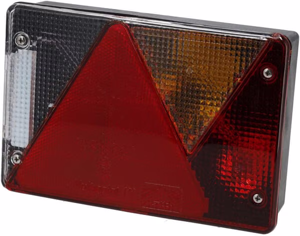 Задній ліхтар RH прямокутний, 12V, червоний/прозорий, на болтах, 200x136x56mm, Bayonet 5-pin, Multipoint IV 248600007