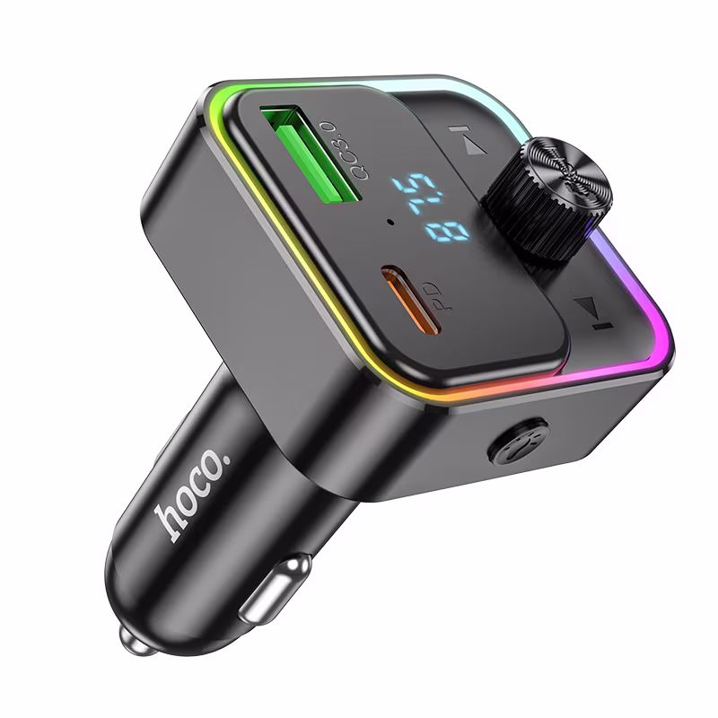 FM-трансмітер Hoco E81 Fantasy PD30W+QC3.0 car BT FM transmitter чорний HC-E81-Black