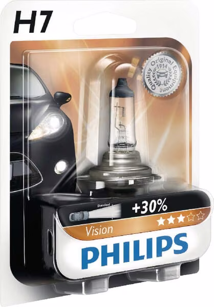 Лампа галогенна трубка H7, 12В, 55Вт, PX26d біла, Philips GL12972PRB1