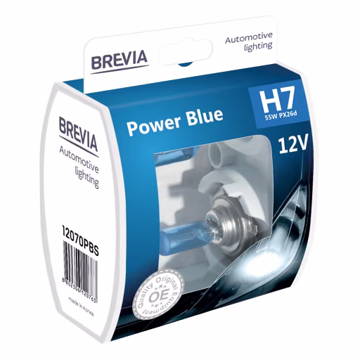 Галогенова лампа Brevia H7 12V 55W PX26d Power Blue S2 12070PBS