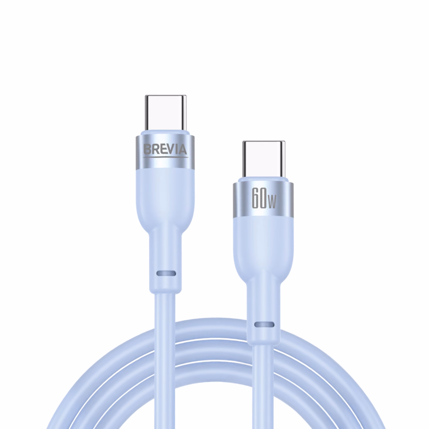 Кабель Brevia Type-C to Type-C 60W 1,2м, синій ZIP, 52120UCCZ1 52120UCCZ1