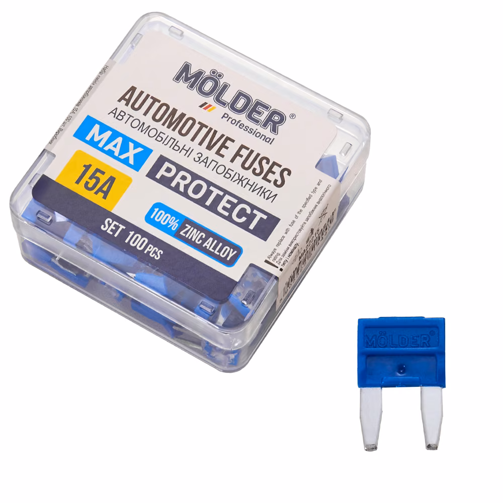 Набір запобіжників Molder "міні" 15А, 100 шт MA22215 MA22215