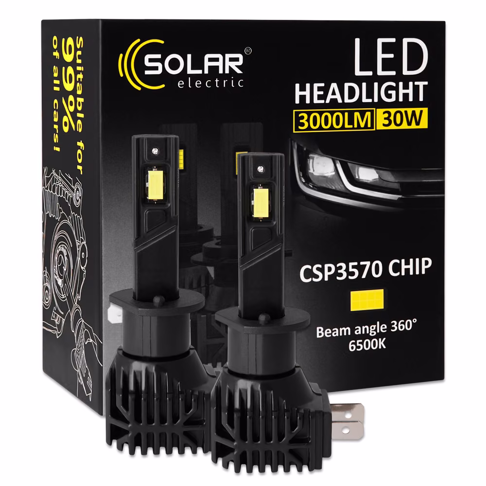 LED автолампа Solar H1 12/24V 30W 3000Lm 6500K CSP3570 8401S2