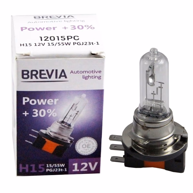 Галогенова лампа Brevia H15 12V 15/55W PGJ23t-1 Power +30% CP 12015PC