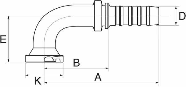 Вставка фланець 90° 20GS20FL90S