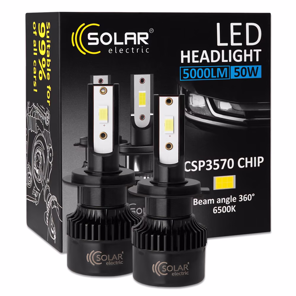 Автолампа Solar LED H7 12/24V 50W 5000Lm 6500K CSP3570 2шт 8507S2 8507S2