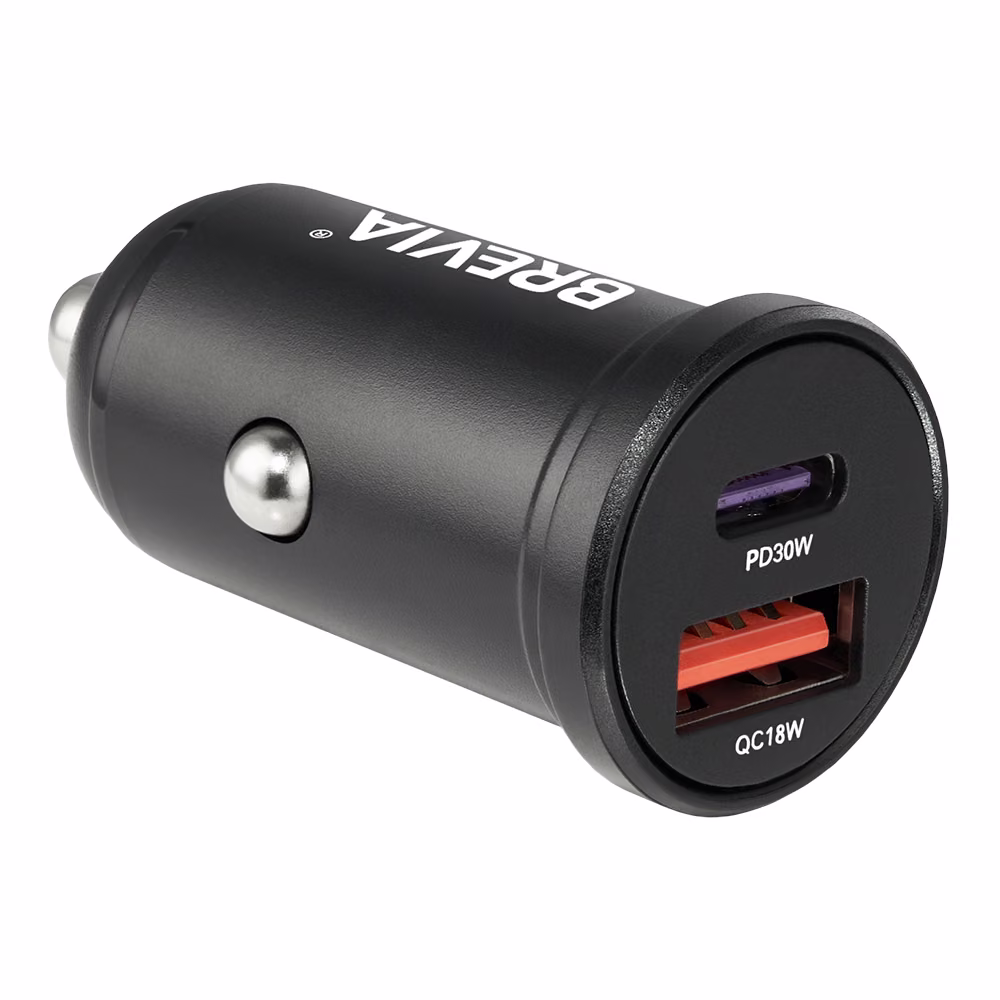 Автомобільний зарядний пристрій Brevia ePower DualCharge 48W CAB1xUSB-C+1xUSB-A, чорний 46348CAB 46348CAB