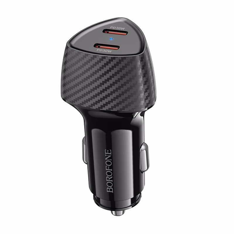 Автомобільний зарядний пристрій Borofone BZ31D Solid PD60W(2C) car charger чорний BF-BZ31D-Black