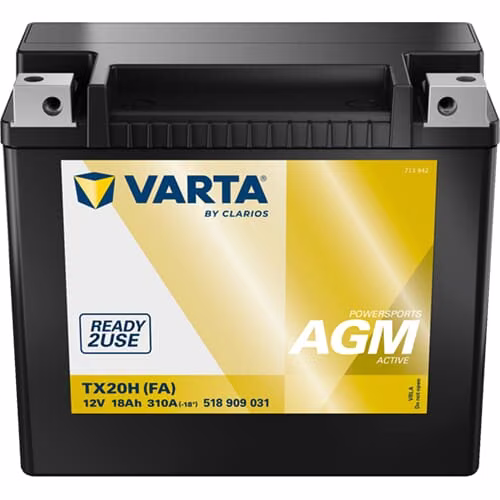 Акумулятор 12V 18Ah 385A TX20H PowersportsAGM (FA) 518909031PS