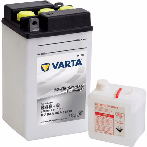 Акумулятор 6В 8Аг 40A Powersports Freshpack VARTA 008011004I314PS