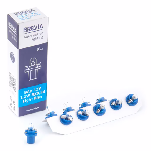 Лампа розжарювання Brevia BAX 12V 1.2W BX8.5d Light Blue CP 12323C