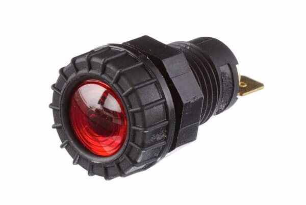 Сигнальна лампа, кругла, 12/24V, червона, на болтах, Blade terminal,Hella 2AA008594031