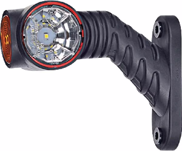 Габаритний ліхтар LED правий, 0,7/1,4Вт, 12/24В, біло-помаранчево-червоний, 110x55x125 мм, 3 світлодіоди, Kramp LA30017