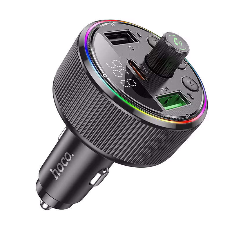 FM-трансмітер Hoco E82 Guerrero PD30W+QC3.0 car BT FM transmitter чорний HC-E82-Black