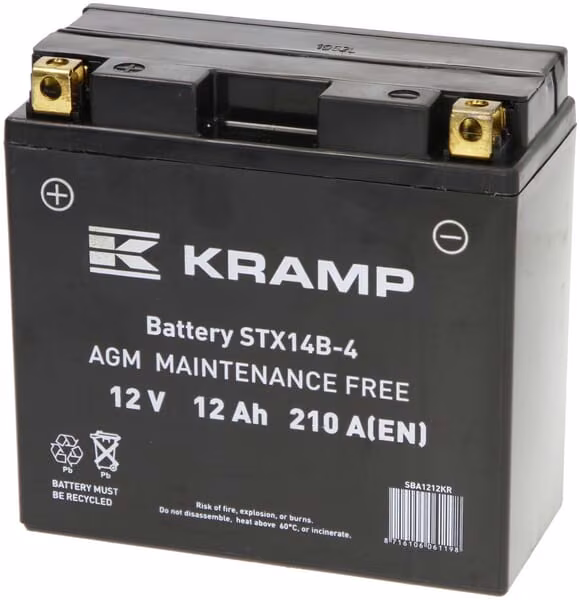 Акумулятор 12V 12Ah 210 A закритий Kramp SBA1212KR