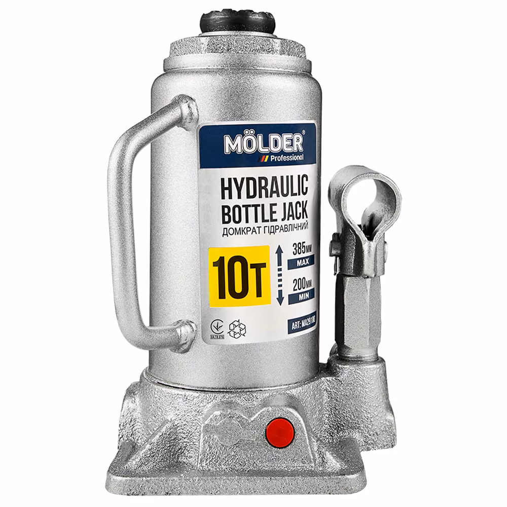 Домкрат гідравлічний пляшковий Molder 10т 200-385 мм MA29100 MA29100