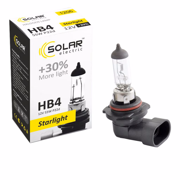 Галогенова лампа SOLAR HB4 12V 55W P22d Starlight +30% 1206