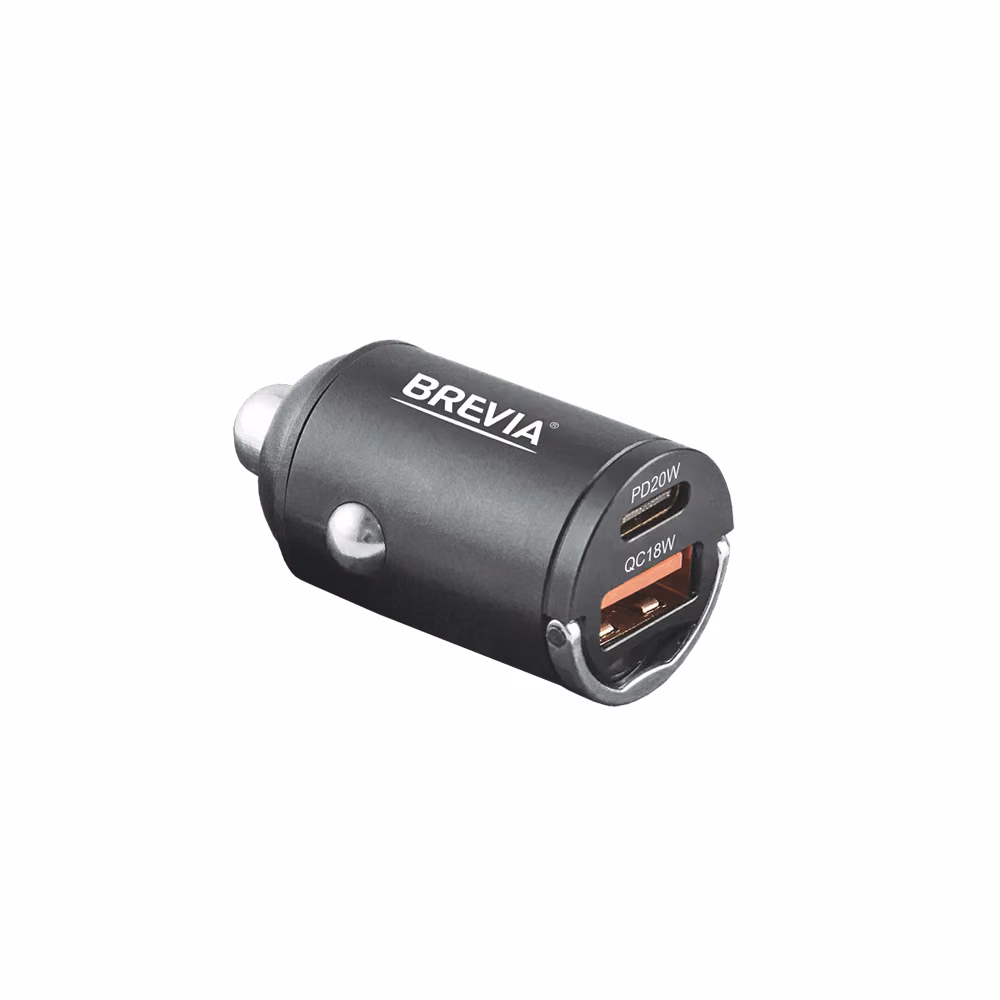 Автомобільний зарядний пристрій BREVIA ePower NanoMetal 38W 1xUSB-C+1xUSB-A чорний 46038CAMB 46038CAMB