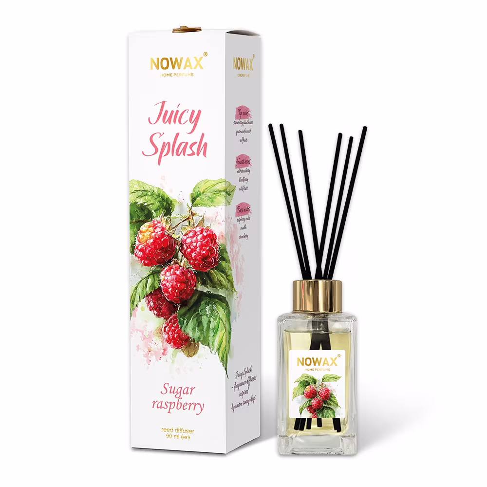 Аромадифузор з паличками Nowax Juicy Splash - Sugar Raspberry 90мл, NX00176