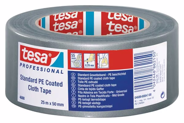 Стрічка, тканина, стандартне покриття з ПЕ, x 50мм, TesaBAND® T046880004300