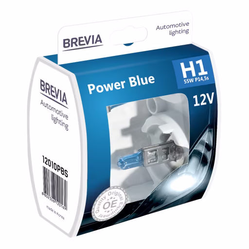 Галогенова лампа Brevia H1 12V 55W P14.5s Power Blue S2 12010PBS