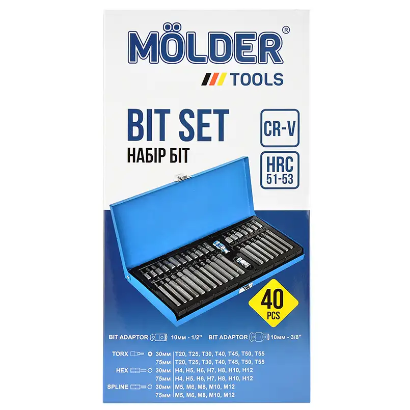 Професійний набір зірок і шестигранників Molder MT68040 CR-V 40шт MT68040