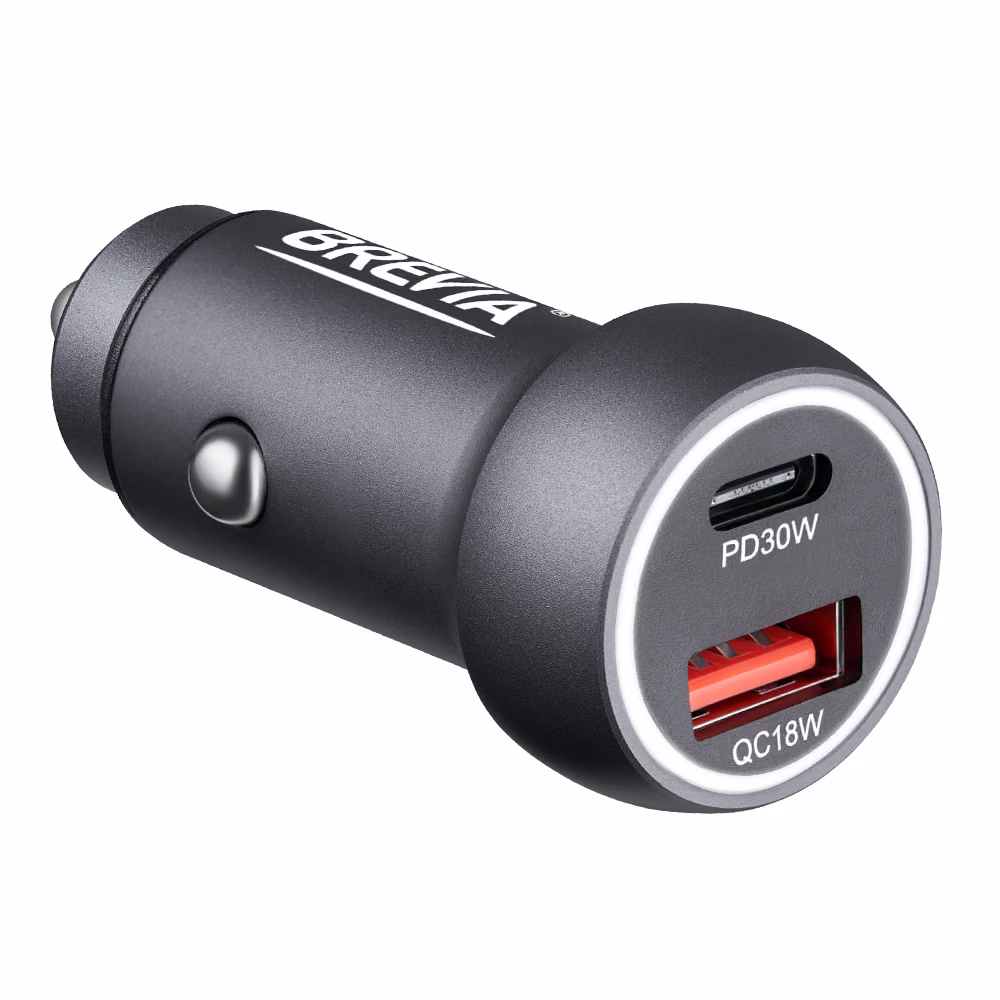 Автомобільний зарядний пристрій Brevia ePower Dual Style Metal LED 48W 1xUSB-C+1xUSB-A, 46048SCUG 46048SCUG