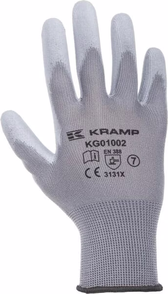 Рукавички сірі Нейлон / поліестер розмір 10 / XL Protect Kramp