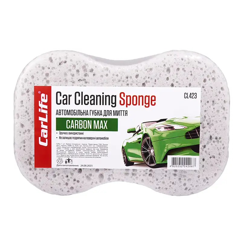 Губка для миття авто CarLife CarbonMax з великими порами CL-423