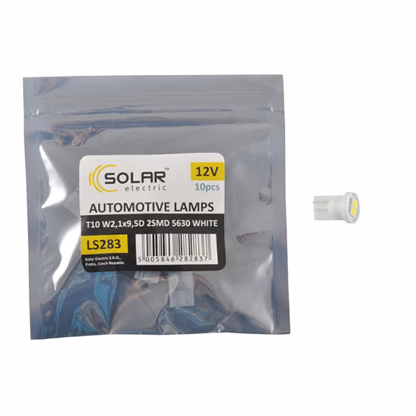 LED автолампа SOLAR 12V T10 W2.1x9.5d 2SMD 5630 white 10шт LS283_P