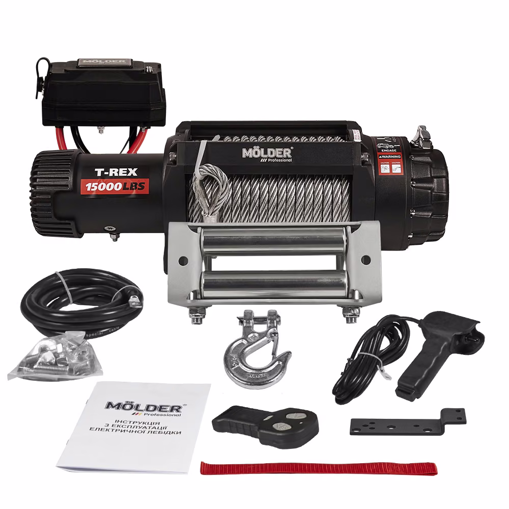 Лебідка MOLDER T-REX 15000lbs (6.8hp/5.0kw; 262 : 1), MA22155 MA22155
