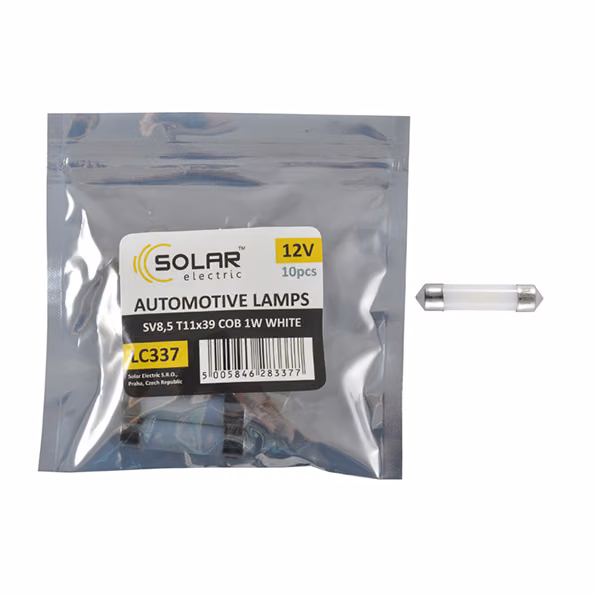 LED автолампа SOLAR 12V SV8.5 T11x39 1COB 1W white 10шт LC337_P