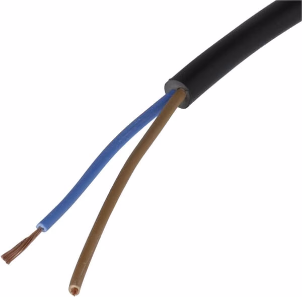 Кабель 2х0,75 мм², чорний, ПВХ, пог.м, Helukabel H05VVF2X075BK