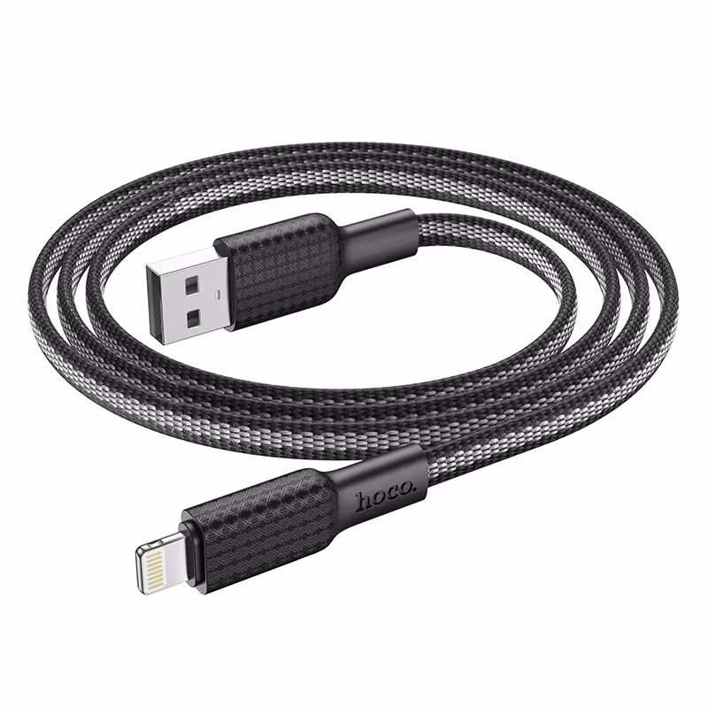 Кабель Hoco X69 Jaeger charging data cable for iP 1м чорний білий HC-X69-UL-Black