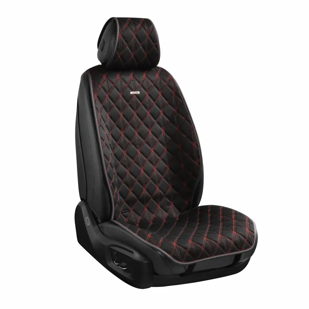 Преміальні накидки для передніх сидінь CarLife Nitro, black-red, SC40112 SC40112