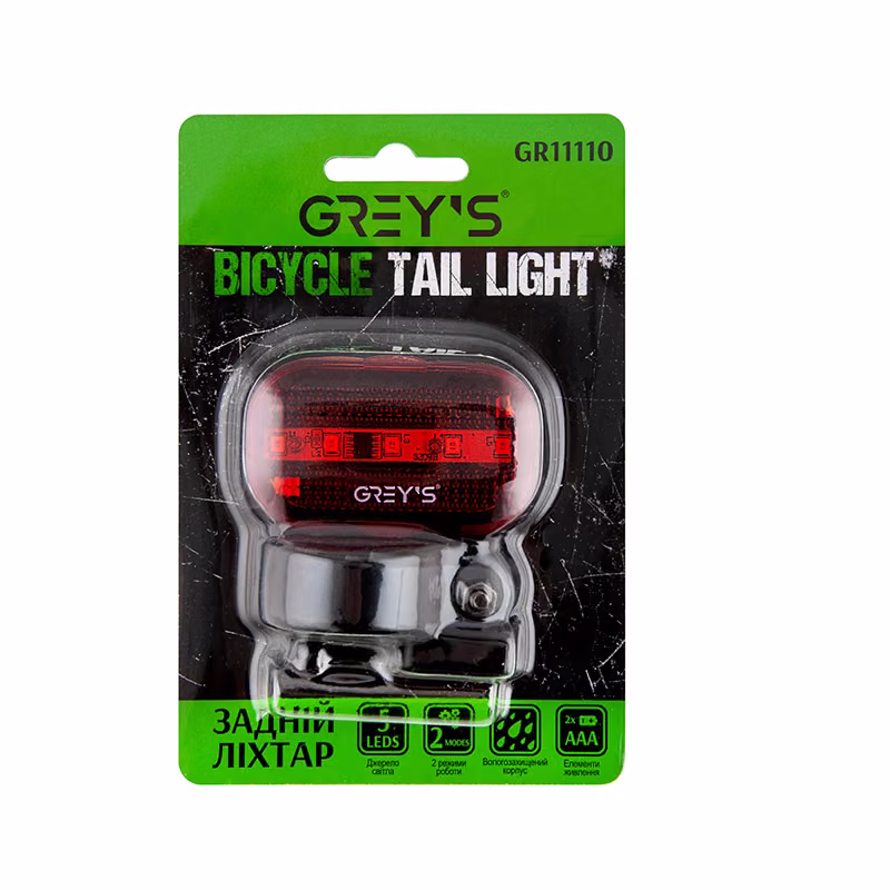 Ліхтарик на велосипед задній Grey's GR11110 5хLEDs GR11110