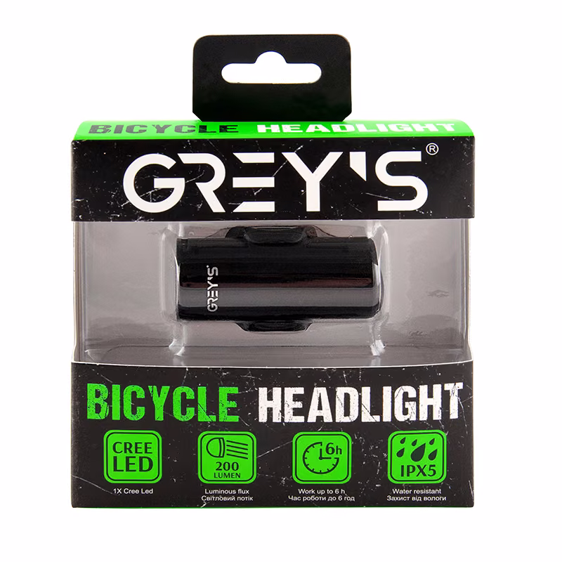 Ліхтарик на велосипед Grey's GR10160 IPX5, microUSB GR10160