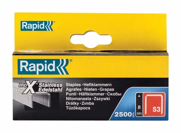 Rapid скоби 53/8мм SS-A2, 2500 шт 23808000