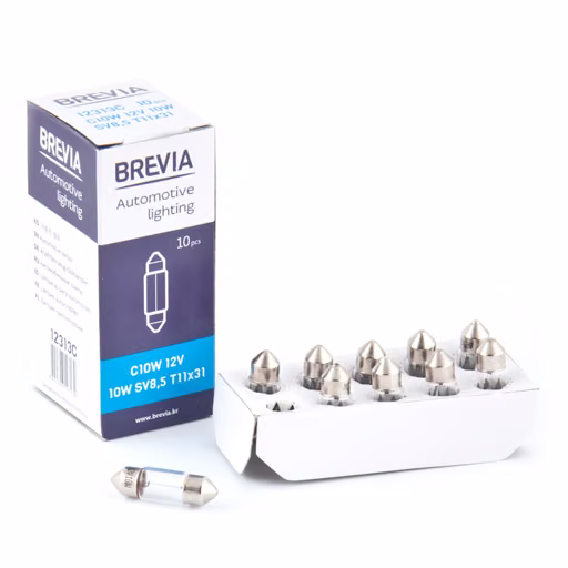 Лампа розжарювання Brevia C10W 12V 10W SV8.5 T11x31 CP 12313C