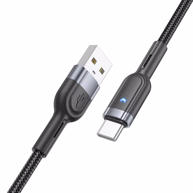 Кабель Hoco U117 Grand intelligent power-off charging data cable Type-C 1.2м чорний