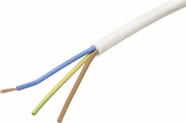 Кабель 3x1.5мм², білий, ПВХ, за метр, Helukabel H05VVF3X15WH