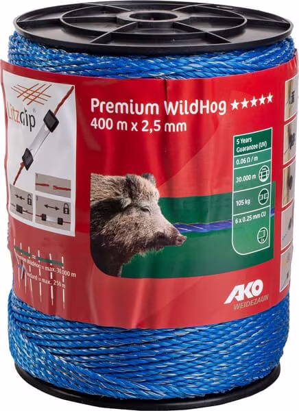 Преміум поліпровід WildHog 6x0,25, Cu синій, 400 м 449312