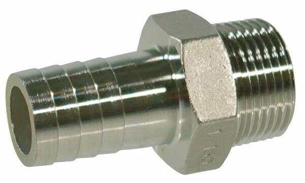 Штуцер шланга, нерж. сталь, 10mm x M 3/8 FGSPI1038RVS