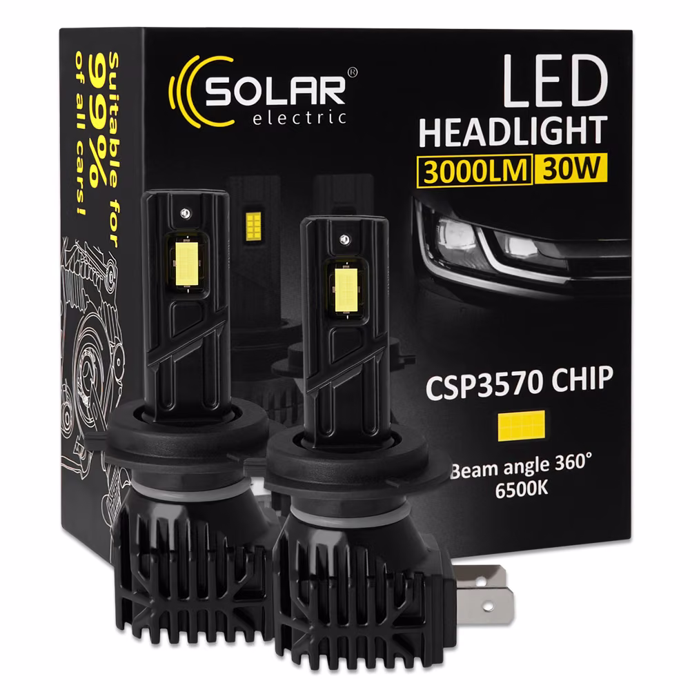 Автолампа Solar LED H7 12/24V 30W 3000Lm 6500K CSP3570 2шт 8407S2 8407S2