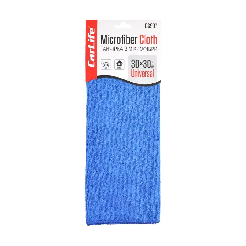Ганчірка з мікрофібри CarLife CC907, 30x30 см, синя CC907