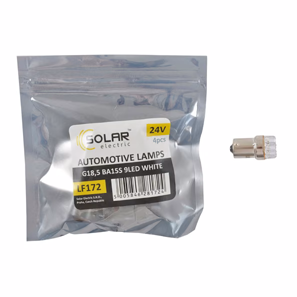 LED автолампа SOLAR 24V G18.5 BA15s 9leds white 4шт LF172_P