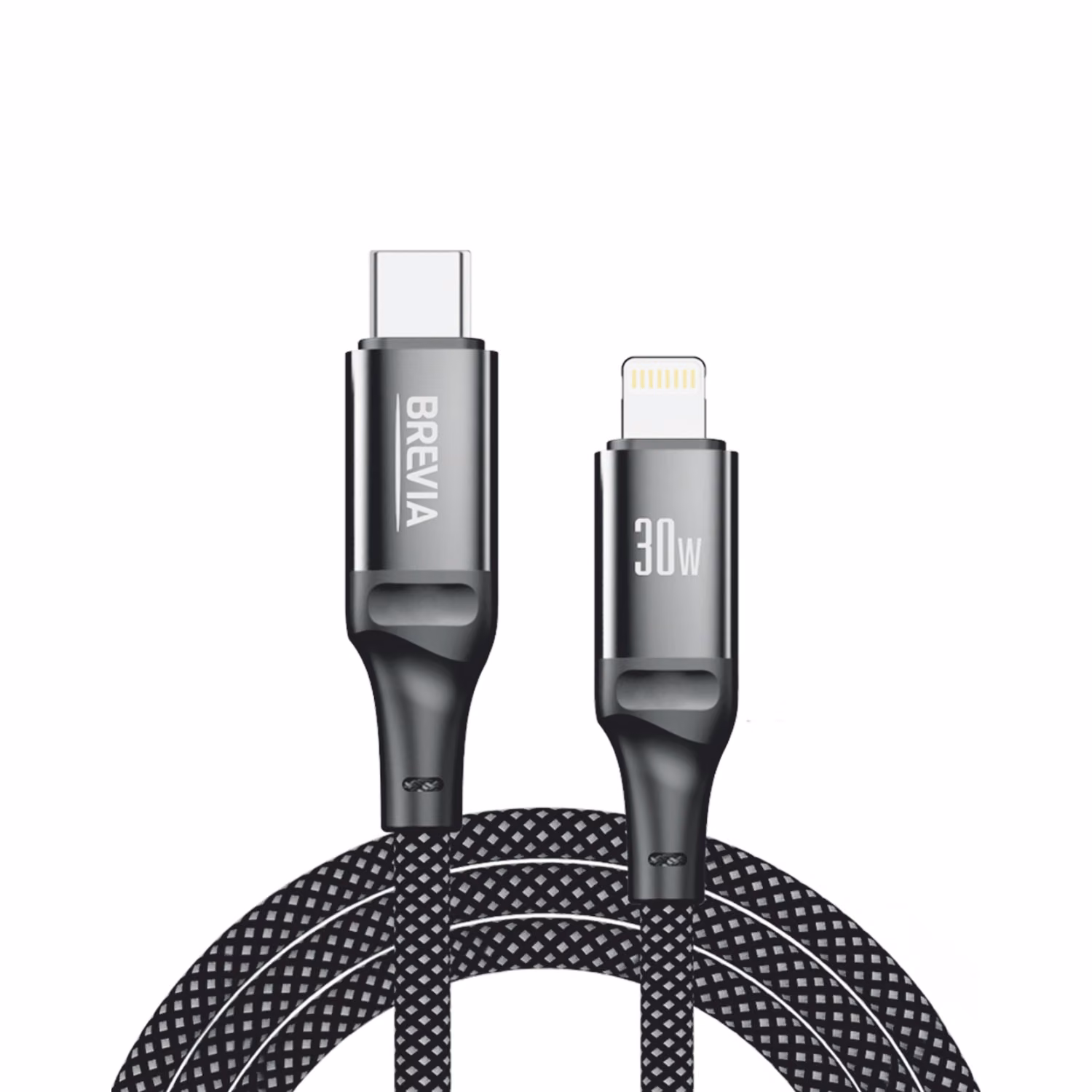 Кабель Brevia Type-C to Lightning 30W 1м, чорний ZIP, 56100BCLZ1 56100BCLZ1